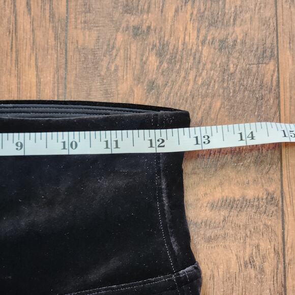 Spanx High Waist Velvet Leggings Size M Black Tummy Control - Picture 7 of 9